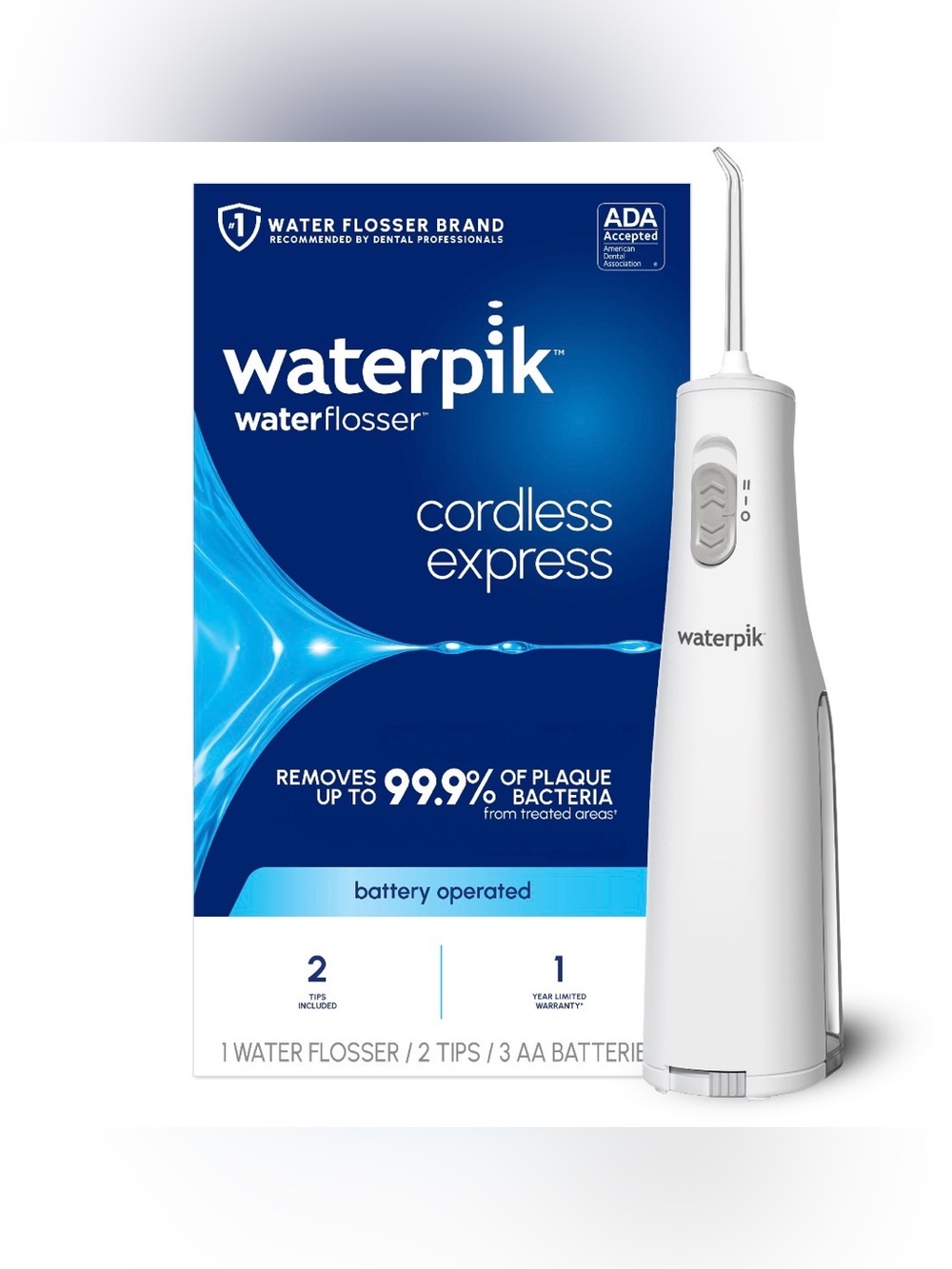 Waterpik Cordless Express Portable Water Flosser
2 Settings, 2 Tips
New in Box